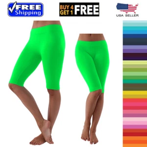 Seamless 17.5" Bermuda Shorts Nylon Spandex One Size Regular Fits S/M - Picture 1 of 43
