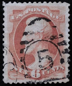 U.S. Used Stamp Scott #159 6c Lincoln. Superb. Lovely "5" Duplex Cancel. A Gem! - Picture 1 of 2