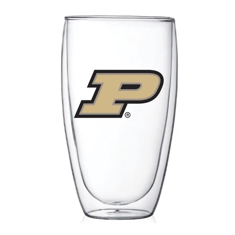 Purdue Boilermakers 15oz. Double Wall Thermo Glass Cover