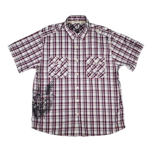 Nautica Mens Graphic Patch Pocket Plaid Short Sleeve Button Up Shirt Size XL - Picture 1 of 10