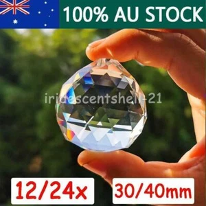 12/24 Pack 30/40MM Chandelier Clear Glass Prism Crystal Ball Pendant Sun-catcher - Picture 1 of 16