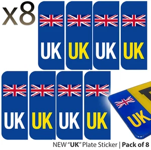 UK NUMBER PLATE x8 Car Stickers Euro Van Vinyl Self Adhesive Decal France 2023 - Picture 1 of 8