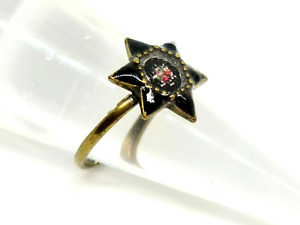 Lovely Star of David Michal Negrin Black  Crystal Ring One Size.