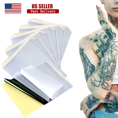100x Tattoo Transfer Paper Stencil Carbon Thermal Tracing Hectograph Supplies US - Image 1 of 4