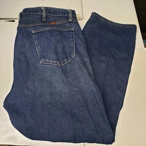 Vintage Rustler Medium Wash Blue Denim Heavyweight Jeans Mens Size 40x30 - Picture 1 of 9