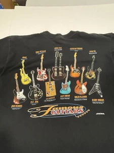 Vintage 90s Rock N Roll Famous Guitars Kurt Cobain Jimi Hendrix Sz XL T-shirt - Picture 1 of 15