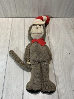 Peluche Cat in the Hat 17" Dr Seuss Vintage Eden 1979 años 70 rojo gris etiqueta retro NY Foto 1 de 4