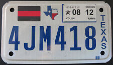 >TEXAS Firefighters Red Line< COLLIN USA Motorrad Nummernschild Motorcycle Plate