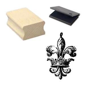 Königslilie Stempel Motivstempel mit Stempelkissen stempeln Holzstempel 40x40mm - Bild 1 von 1