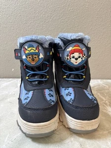 PAW Patrol Toddler Boy Size 11 Winter Light Up Snow Boots Blue Chase Marshall - Picture 1 of 7