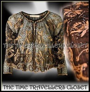 NEW Kate Moss Topshop Black Gold Sequin Embroidered Vintage 20s 30s Bolero UK 8 - Picture 1 of 8