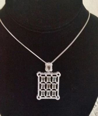 Victoria Wieck Prasiolite & White Topaz Emerald-Cut Pendant + Sterling Slv Chain - Image 1 of 2