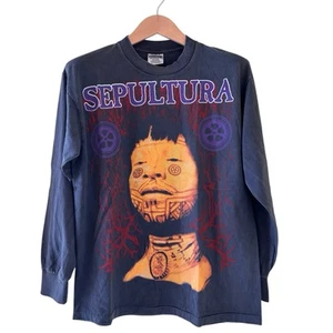 Sepultura Roots Brazilian Band Long Sleeve Vintage Reprint T-shirt Oneita Tag L - Picture 1 of 6