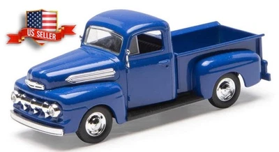 Denver Die-Cast 1:48 Scale 1951 Ford Pick-Up Truck - Blue w/Chrome Rims - NOS - Image 1 of 4