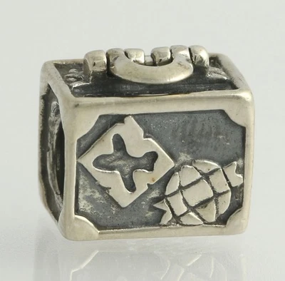 NUEVO Dije de cuentas Chamilia - Maleta de viaje vintage de plata de ley GA-123 Foto 1 de 4