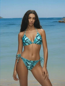 Women's Bikini Two Piece Snakeskin Pattern Size M NEW - Picture 1 of 5