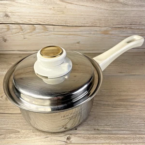 "Cutensilios de cocina Health Craft de acero quirúrgico de nicromio de 5 capas sartén para salsa de 6"" 1 qt con tapa" - Imagen 1 de 7