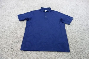 Kjus Polo Shirt Mens Medium 50 Blue Comfort Fit Motion Embossed Performance Golf - Picture 1 of 9