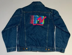 Giacca jeans MTV denim stile vintage anni 90 musica televisione uomo taglia media - Foto 1 di 17