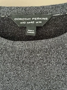 Dorothy Perkins Womens Party Black/Silver Sparkle Jumper-UK Size 14  - Picture 1 of 6