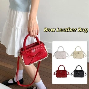 Stylish Bow Crossbody Bag Korean Women's Handbags Trendy Bow Leather Bag Daily - Picture 1 of 16