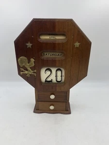 Vintage Midcentury Wooden Perpetual Calendar Enesco Imports Japan - Picture 1 of 12