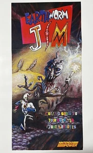 1994 Earthworm Jim SNES Video Game Poster 28x58cm Nintendo Power Gift Art NIN 65 - Picture 1 of 3
