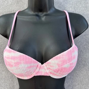Top de natación de bikini push up arrugado talla XS rosa/blanco Victoria's Secret - Imagen 1 de 8