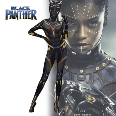 Black Panther Shuri Jumpsuit Cosplay Costume Women Bodysuit Adult Kids Halloween - Image 1 of 4