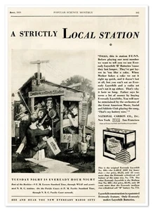 Print Ad Eveready Batteries A Strictly Local Station Vintage 1929 Advertisement - Picture 1 of 4
