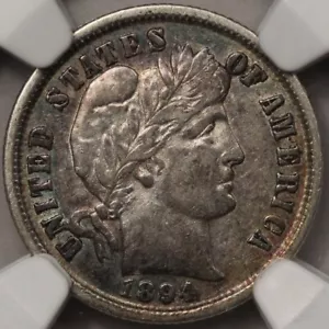 1894 Barber Dime NGC XF-40 - Picture 1 of 4