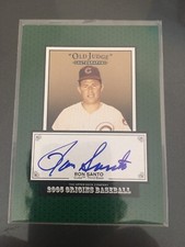 2005 Upper Deck Old Judge Signatures Ron Santo On Card Autograph Chicago Cub HOF