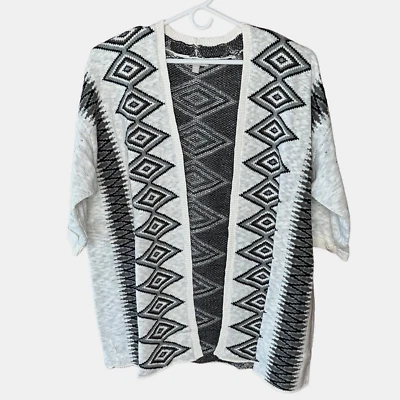 Cárdigan suéter Women Within frente abierto para mujer 2X negro blanco suroeste nuevo Foto 1 de 4
