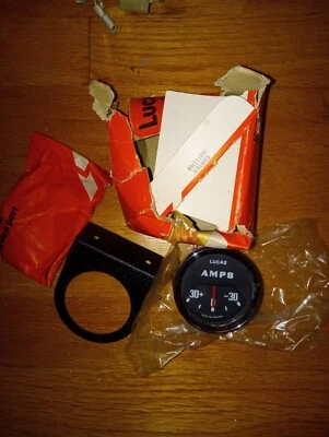 NOS Lucas Amp Gauge 30+ 30- Triumph,Triumph TR4,平板玻璃 — 第 1/4 张图片