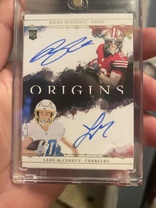 2024 Panini Origins #DA-5 Ladd McConkey/Ricky Pearsall Rookie Dual Auto 60/100 - Imagen 1 de 2