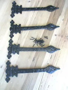 4 LARGE IRON CABINET HINGES ORNATE 13" HINGE HARDWARE **LOOSE READ DESCRIPTION** - Picture 1 of 6