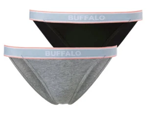 NEU 2 STÜCK SLIP SPORTIV LOGOBÜNDCHEN GR. 36-50 BUFFALO schwarz + grau *25409757 - Picture 1 of 6