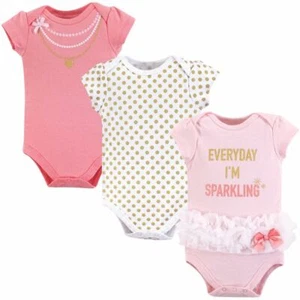 Little Treasure Cotton Bodysuits, 3-Pack, Sparkling - Picture 1 of 1
