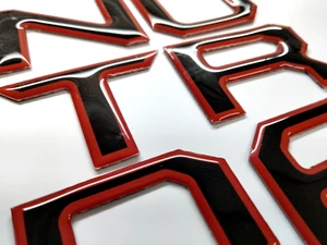 3D BLACK/RED OUTLINE RAISED TAILGATE LETTERS FOR 2014-2021 TOYOTA TUNDRA US MADE - Picture 1 of 3