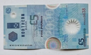 BRAND NEW UNUSED £5 NORTHERN BANK BELFAST POLYMER NOTE 1999 - MM0449638 - Picture 1 of 2