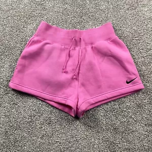Nike Shorts Women Medium Pink Sportswear Phoenix Fleece High Waist Loose Fit - Picture 1 of 16