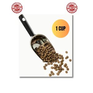 One Cup, Ourpets Durapet Stainless Steel Food Scoop, ,Silver - Picture 1 of 5