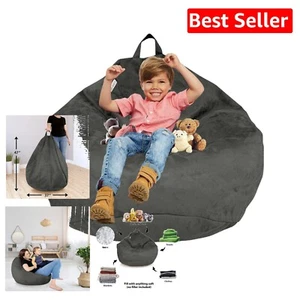 Extra Large Microsuede Bean Bag Cover - Durable Zipper for Storage & Comfort - Picture 1 of 11