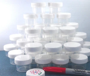 20 frascos de plástico tapones de rosca blancos 1 cucharada contenedor 1/2 oz brillo de labios 3803 frascos decorativos - Imagen 1 de 6