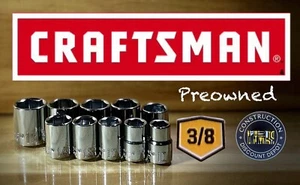 Used Craftsman 10 Piece 3/8" Drive 6 Point Metric Socket Shallow Set - Picture 1 of 2