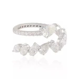 2.0 Ct Marquise Pear Lab Grown CVD Diamond Wrap Bypass Ring 14k White Solid Gold - Picture 1 of 9