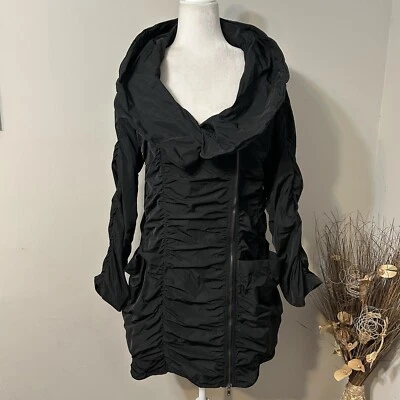 Chaqueta de paracaídas Sun Kim Sydney negra acanalada ligera bolsillos con cremallera completa L EE. UU. Foto 1 de 4