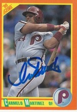 CARMELO MARTINEZ PHILADELPHIA PHILLIES  SIGNED 1990 SCORE TRADED CARD #10T