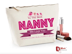 Sacchetto Lavaggio Trucco Personalizzato - Regalo Compleanno Festa Mamma - Il Miglior NANNY - Foto 1 di 1