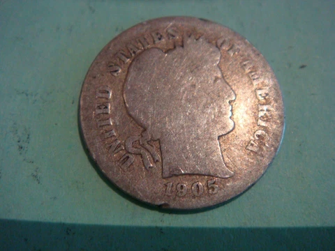 1905 S Barber dime - Good, worn album filler Cover